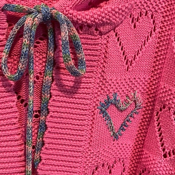 LoveShackFancy “Meara” heart hoodie sweater M - Picture 4 of 6